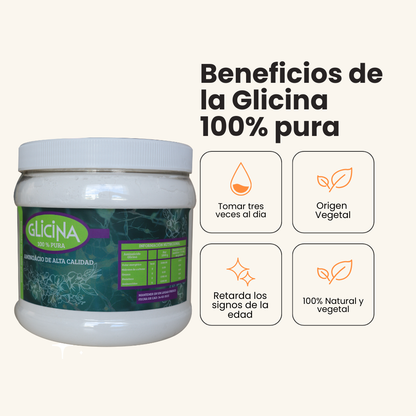 1KG de Glicina 100% pura, ¡Aminoácido de la mas alta calidad!